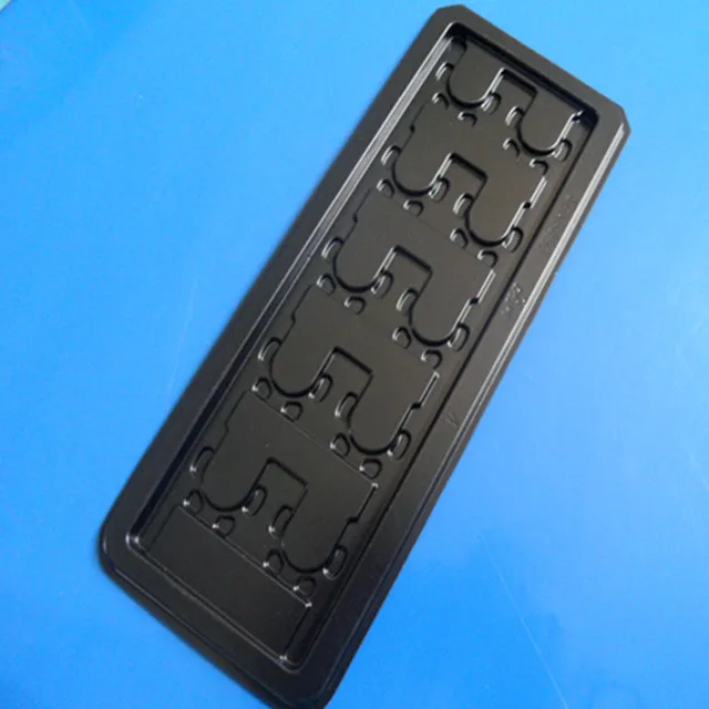  custom PS plastic packing black electronic blister packaging