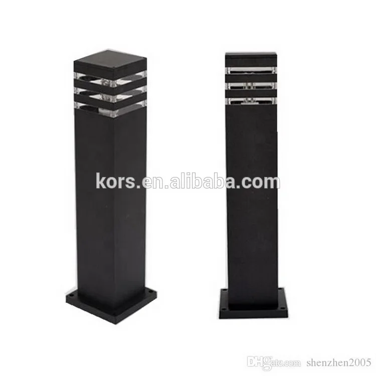 
e27 post bollard light garden outdoor vintage round grey pathway landscape lighting 