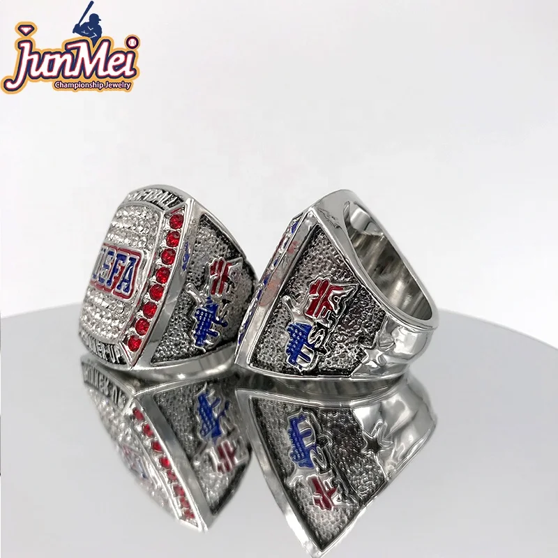 high quality cheap custom your own logo and text usssa texas state softball champion and runner up championship rings for youth