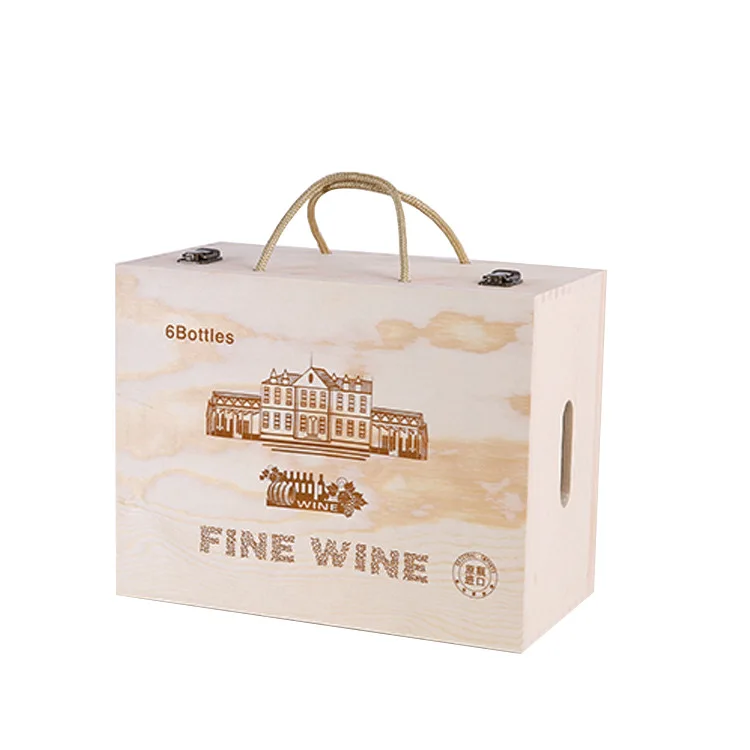 Wholesale high quality  wooden wine gift packaging box