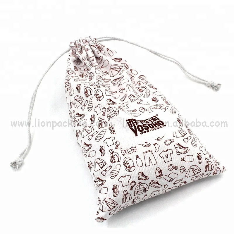 Индивидуальный логотип, упаковка для ювелирных изделий, Премиум маленький хлопчатобумажный холщовый чехол с полной печатью