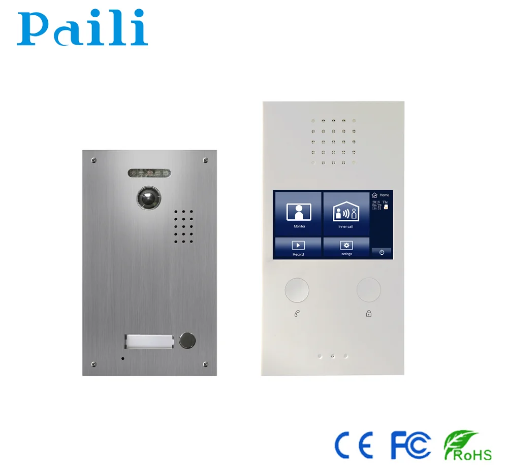 Apartment 8 Units Intercom Wired Video Door Phone Audio Visual Entry System 1V8