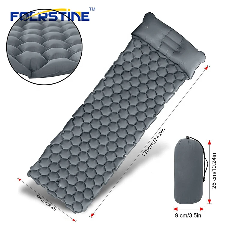 
188*57*3cm Double Light Weight Nylon Outdoor Sleeping Camping Bed Inflatable Air Mattress 