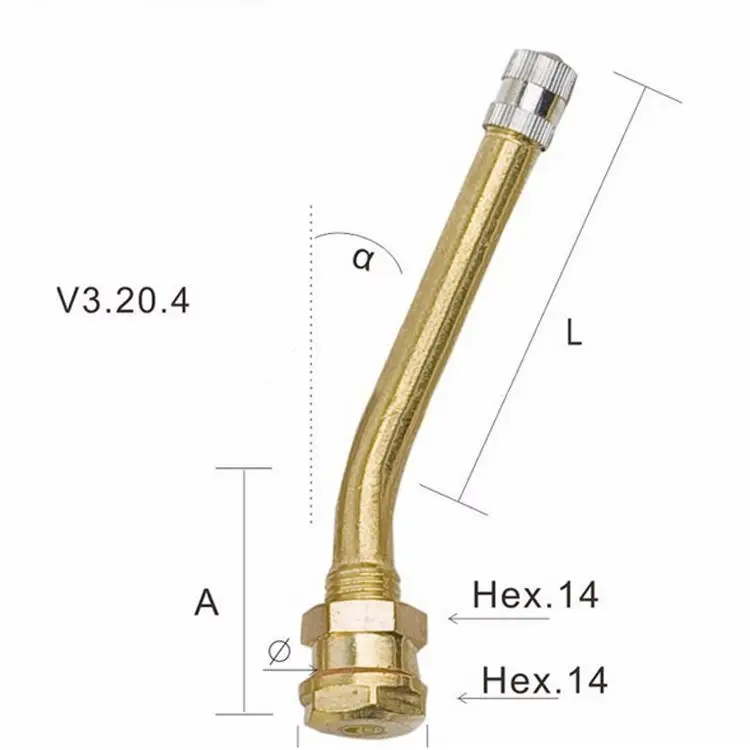 European Style Clamp In  Truck  Bus Brass Tire Valve Stem V3.20.12  V3-20-4