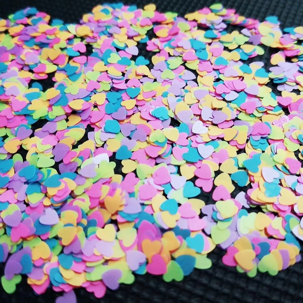 2024 Spring romantic colorful mixed glitter with heart shape for crafts use