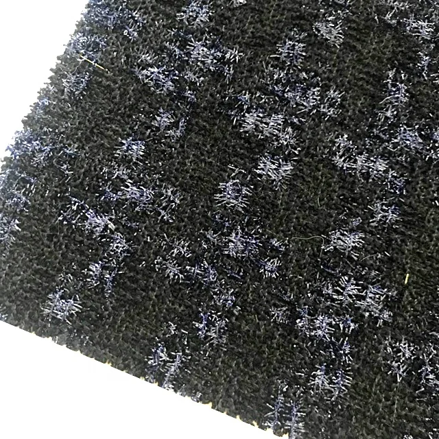 New design check black wool Polyester fabric for suit from china