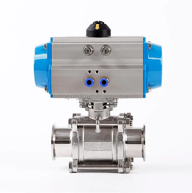 SS304 SS316L 3A/SMS/DIN Stainless Steel Sanitary Clamped Pneumatic Ball Valve