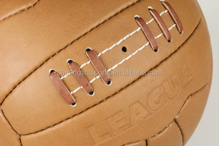 100% Pure Cow Leather Traditional Handsewn Softly Brown PVC Size 5 Retro Soccer Ball,Soccer Ball Retro