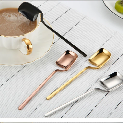 Creative Camping Portable Cartoon Dessert Spoon Metal Ice Cream Honey Stirring Hanging Cup Spoon