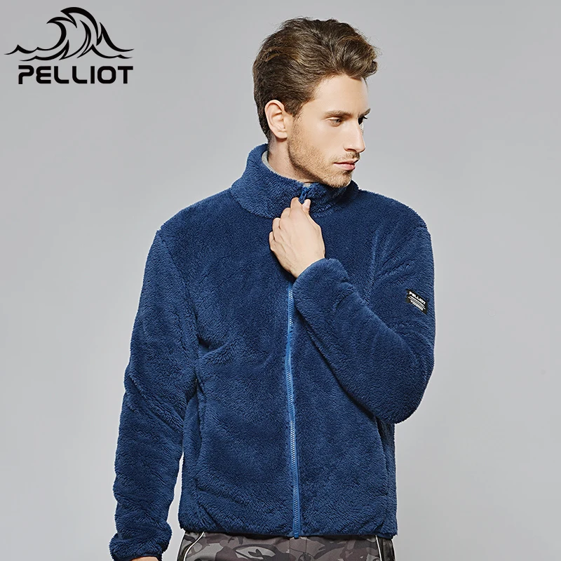 Однотонная ветровка для сохранения тепла, Мужская зимняя флисовая куртка