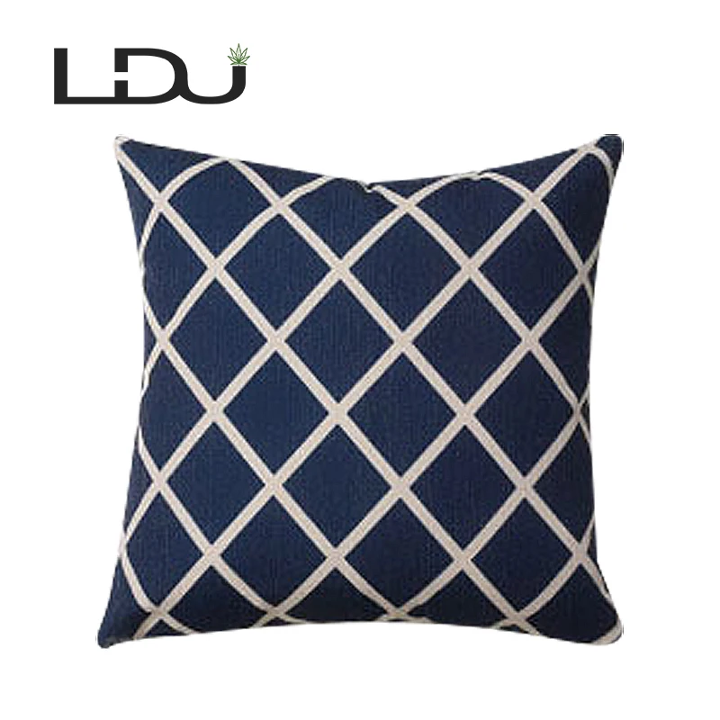 
Plaid Cotton Linen Pillows Shells Cushion Cover Home Decor for Sofa Bedroom Car Chair 