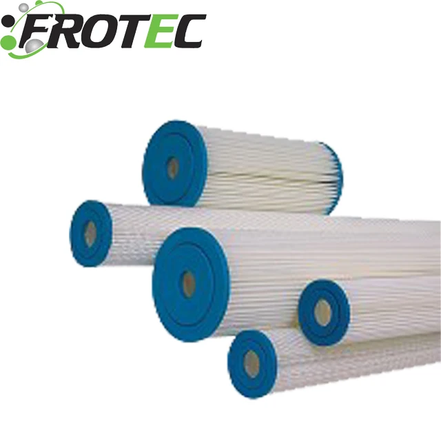 PU/plastisol End Cap 5 Micron RO Treatment Polyester Pleated Filter Cartridge