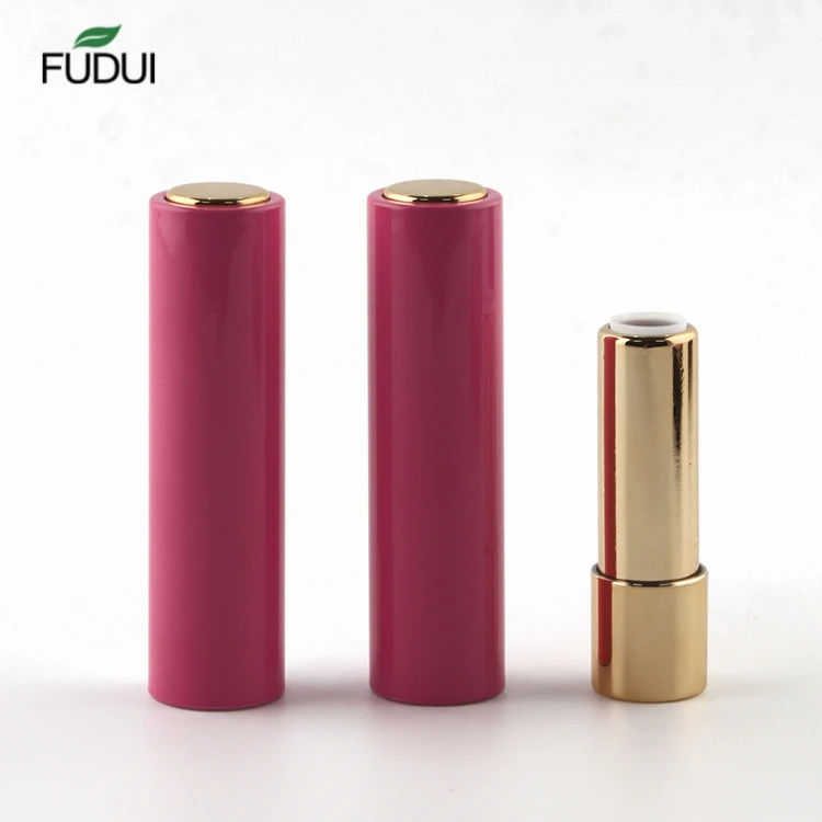 
FUDUI factory direct sales High quality color push type gold now round metallized fashion customize mini empty lipstick tube 