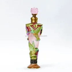 25ml Patented Metal Hummingbird Glass Perfume Bottle Frosted Essential Oil Refillable Attar Bottles Factory Outlet#57336/58888