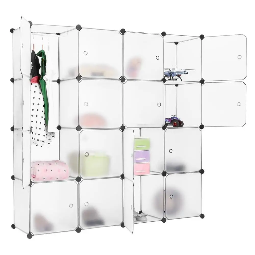 DIY Plastic Cube Modular Storage Closet Cabinet Organizer