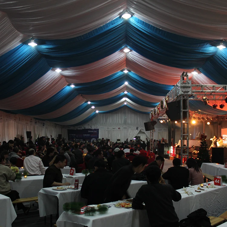Party tent inner lining ceiling curtain for wedding marquee tent
