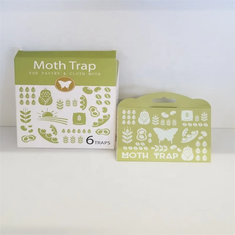Clothes Moth and Pantry Moth Pheromone Glue Traps Paper material 29.7x11cm 1pcs per foilbag 6pcs per color box
