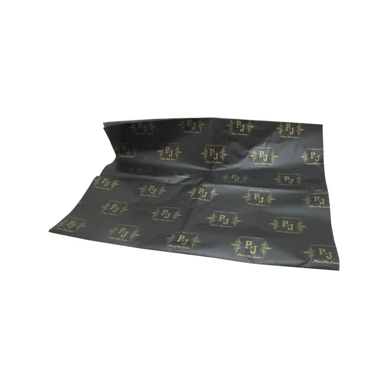 
Custom black printed tissue paper with gold logo for soap wrapping 