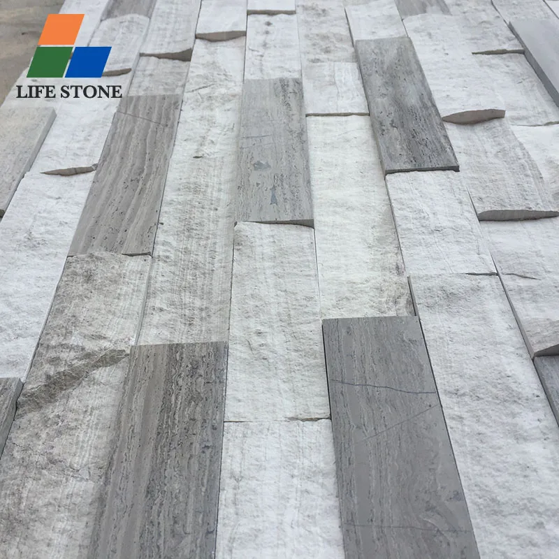 Decorative Exterior Interior Veneer Panel Natural Slate Split Face Tiles Grey Stacked Stone Wall Cladding Suppliers