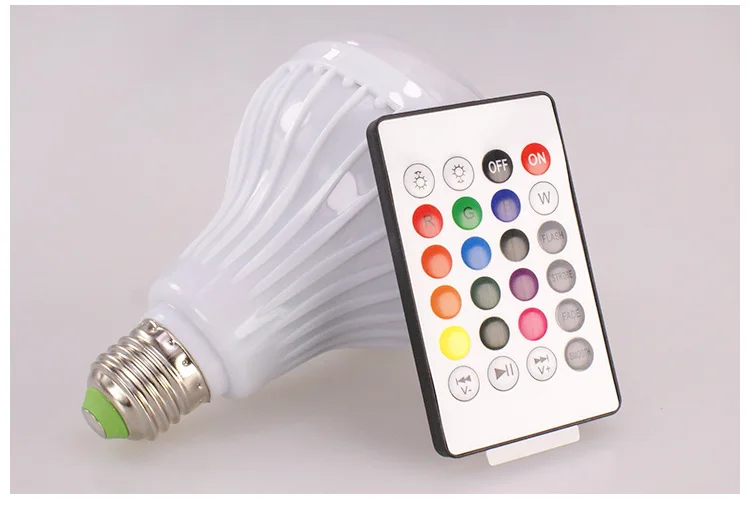 
12W E27 AC110-240V Smart RGB Speaker Music Playing led bulb with Remote Control 