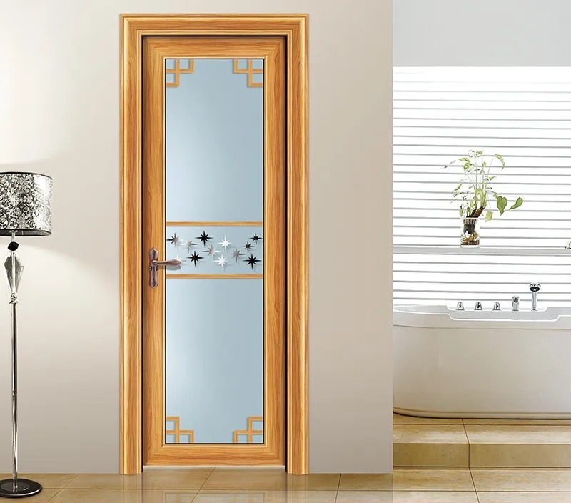 Modern Style Single Swing Aluminum Glass Plastic Doors For Bathrooms Pictures