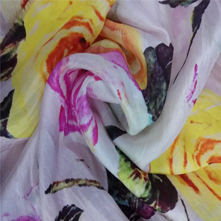 china supplier mulberry plain silk printed fabric