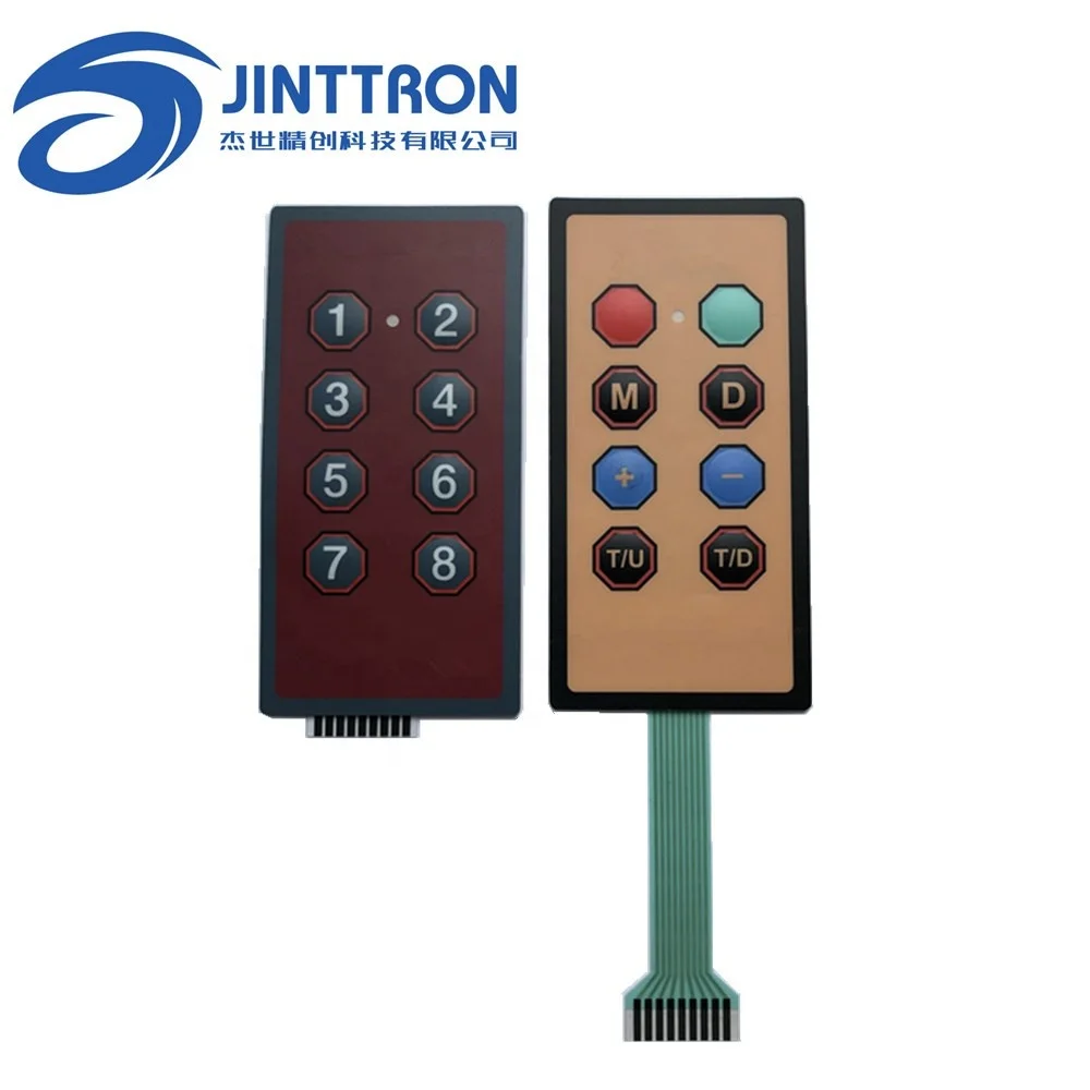 2 x 4  Matrix 8 Keys tactile Membrane Switch Keypad and flat buttons Keyboard