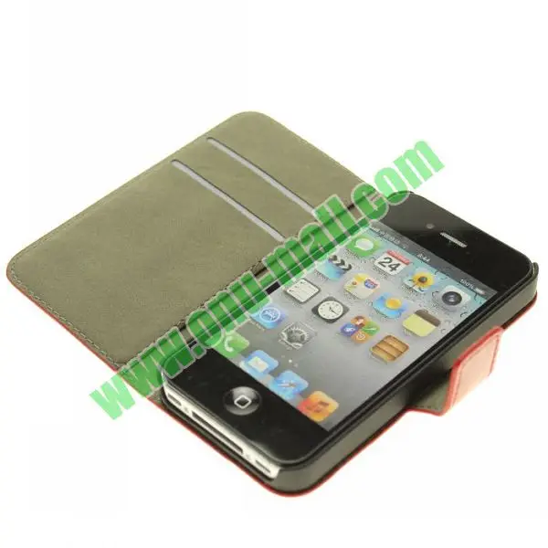 Кошелек Карты слот искусственная кожа сотовых мобильных телефонов дело для iPhone 4S