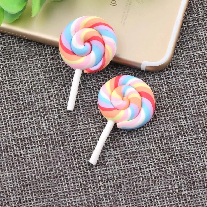 28*39mm PR053 Flat Back Polymer Clay Jewelry Cartoon Lollipop Charms DIY Crafts Phone Case Accessories (60696202510)