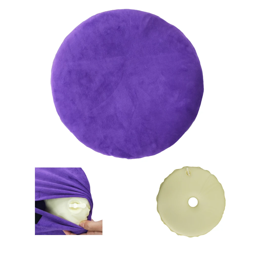 
High quality inflatable air filled back pillow car seat back pillow with washable pillowcase 