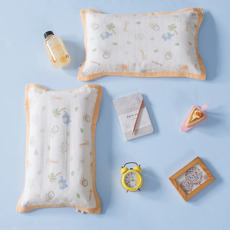 Wholesale Pillowcase for Baby Kids Toddler 100% Musin Cotton 2 Layer High Quality