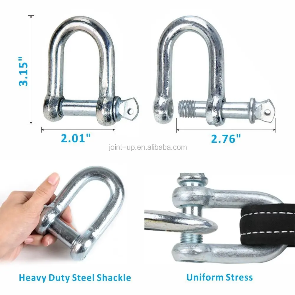 16.5ft 8Ton Polyester Heavy Duty Winch Tow Rope Strap Cable for Car Vehicle SUV Truck Boat Emergency Road Recovery with Shackles