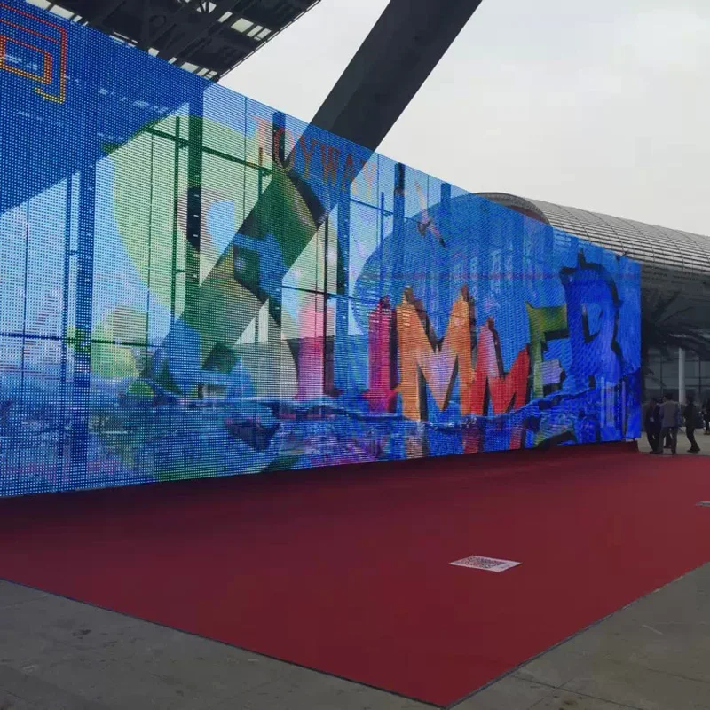 High Brightness Advertising Stage Background Transparent Glass LED Display Screen 7.8mm