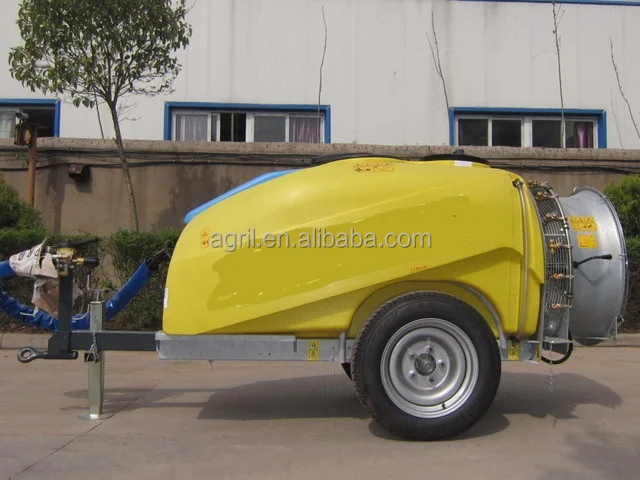 top quality high efficient tractor PTO use garden orchard trailer boom tank air blast sprayer 1500L with Italy diaphragm pump