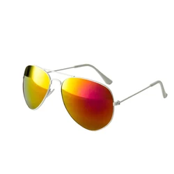 Black frame alloy  aviation sunglass colorful mirror Sunglasses for Men/Women Reflective
