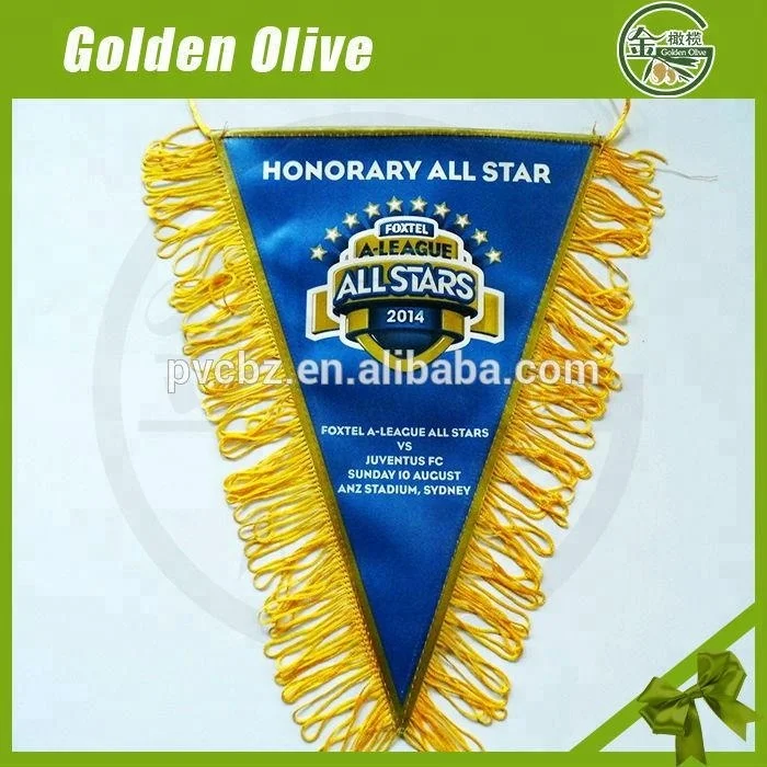 Factory supply sports team satin blank pennants