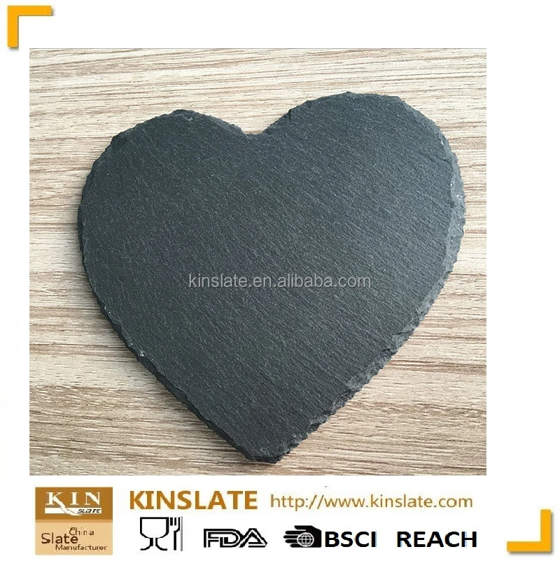 heart shaped handmade natural stone slate coasters and placemats