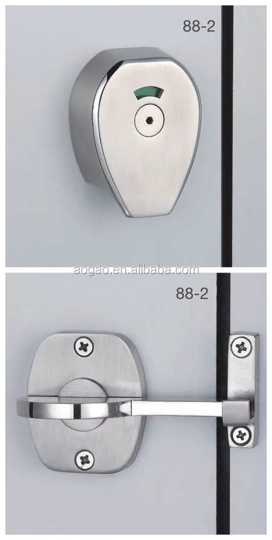 toilet partition door lock with indicator