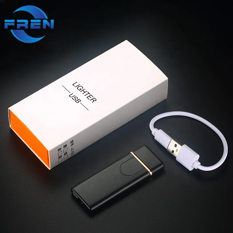 Электрическая USB мини-зажигалка электрическая перезаряжаемая беспламенная ветрозащитная тонкая портативная