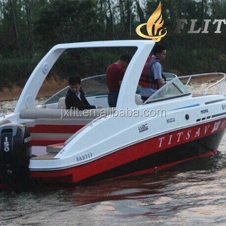 Affordable Small Yacht with a Half Cabin FRP Sport Leisure Boat Yacht