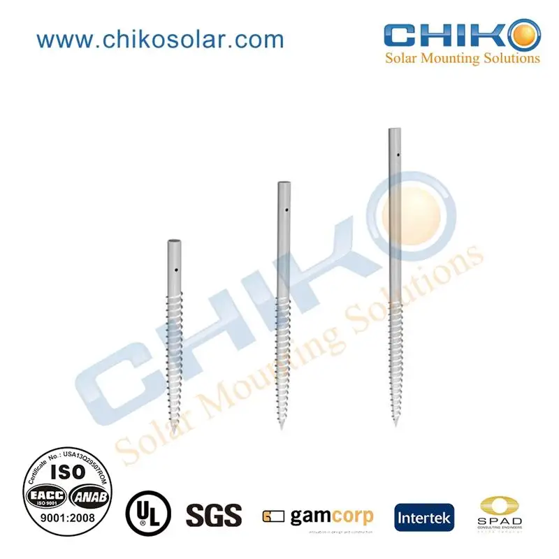 Ground screw pile for solar ground mounting system