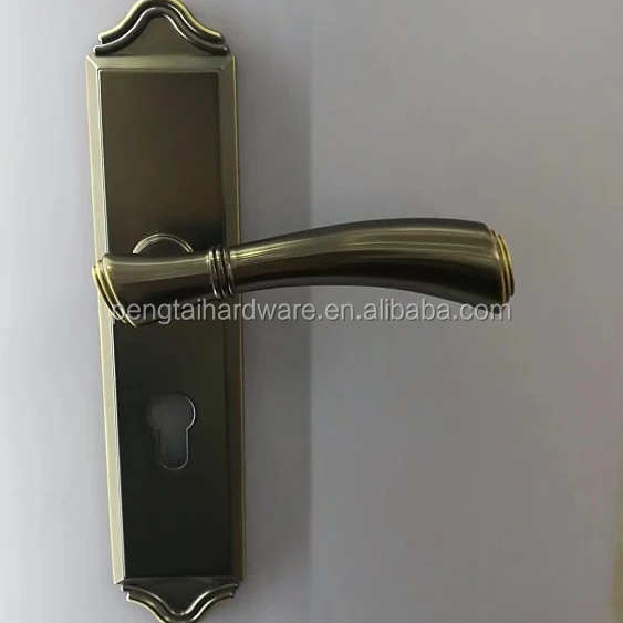 
Wooden room door handle rose lock mortise with circle escutcheon 