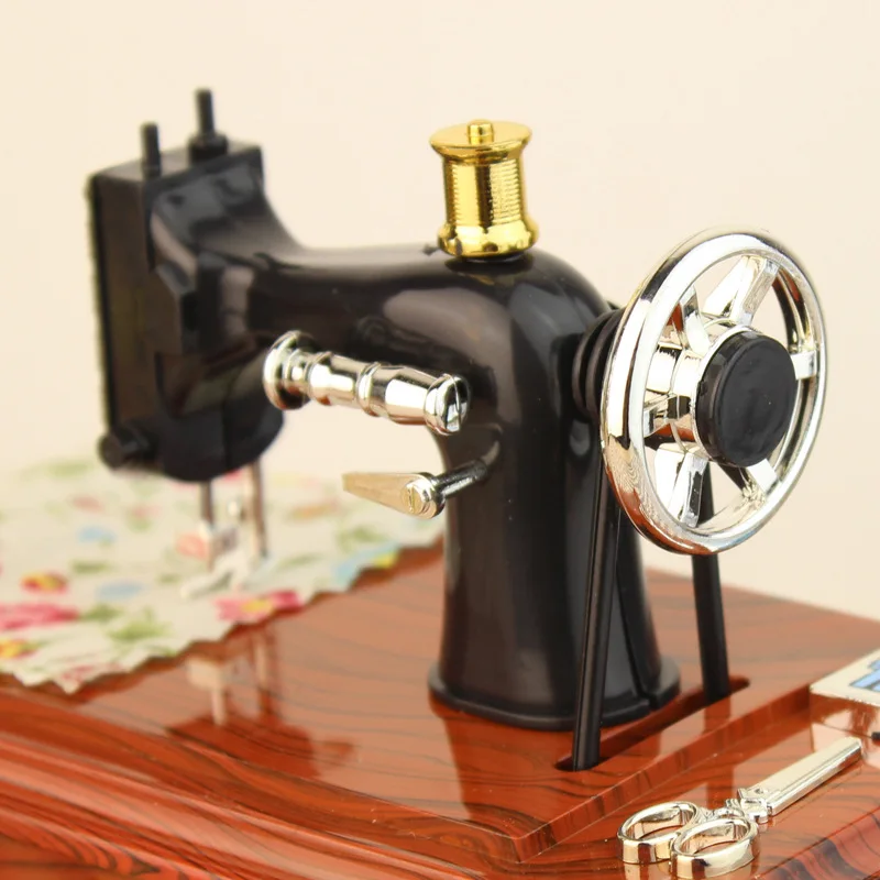 Sewing machine shape music box for Christmas gift item