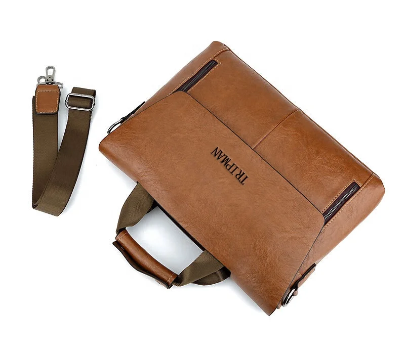 TRIPMAN Fashionable Mens Briefcases PU Leather Handbag Large Capacity Laptop Business Executive For Lawyers Male
