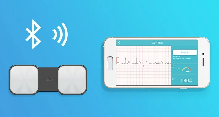 Card type dynamic ECG recorder Smart connection Cell phone monitoring heart rate monitor