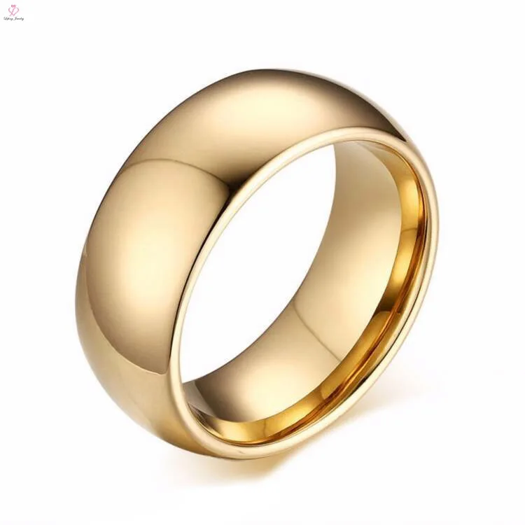Wedding Blank Design Simple Plain Gold Tungsten Bands Ring
