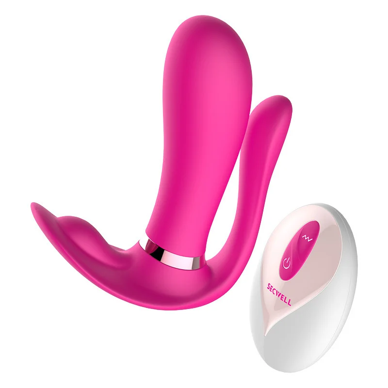 High quality strap on dildo for women wireless butterfly vibrator USB rechargeable vibrator with heating