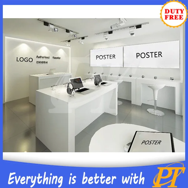 Computer shop showcase decoration, computer display table