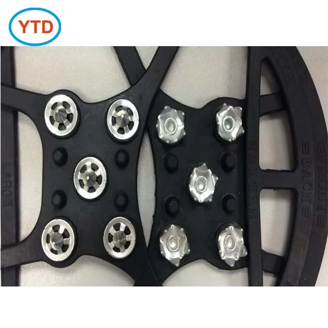 Traction Ice Cleat Spikes Crampons True Stainless Steel Spikes And Durable Rubber Ice Grip For Mount Climbing