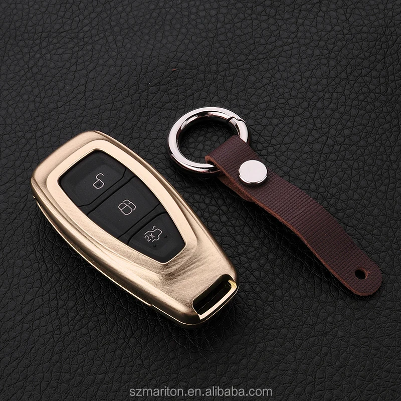 Gold Color Iron Alloy Car key chain bag holder for Focus 3 4 MK3 ST RS Kuga Fuga Ecosport Nuova Fiesta Smart 3 buttons